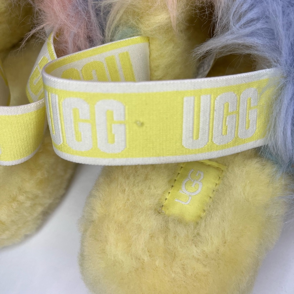 UGG Australia Fluff Yeah Slide Lemonade Tie-Dye Slippers Women’s Sz. 7 - Picture 11 of 11